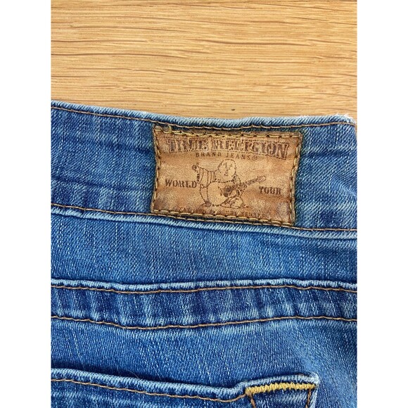 True Religion Women's Jeans Size 29 Flare Leg Raw Hem Y2K World Tour Low Rise - Picture 4 of 13